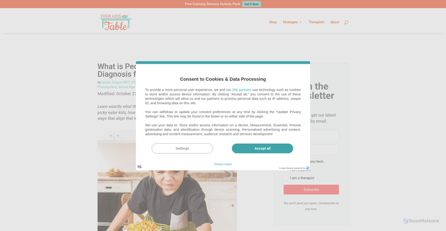 Security scan screenshot of https://yourkidstable.com/what-is-pediatric-feeding-disorder/