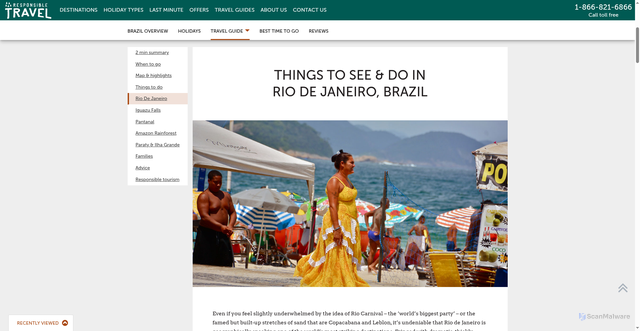 Security scan screenshot of https://www.responsibletravel.com/holidays/brazil/travel-guide/rio-de-janeiro