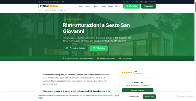 Security scan screenshot of https://pentaedilizia.pages.dev/ristrutturazioni-sesto-san-giovanni/
