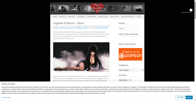 Security scan screenshot of https://supermarcey.com/2014/08/15/legends-of-horror-elvira/