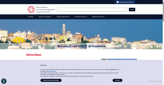 Security scan screenshot of https://frosinone.commercialisti.it/
