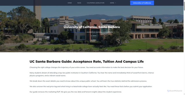 Security scan screenshot of https://calchannel.com/university-santa-barbara/