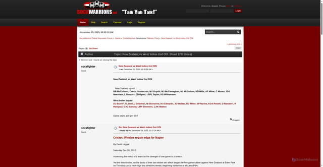 Security scan screenshot of https://www.socawarriors.net/forum/index.php?topic=61221.0