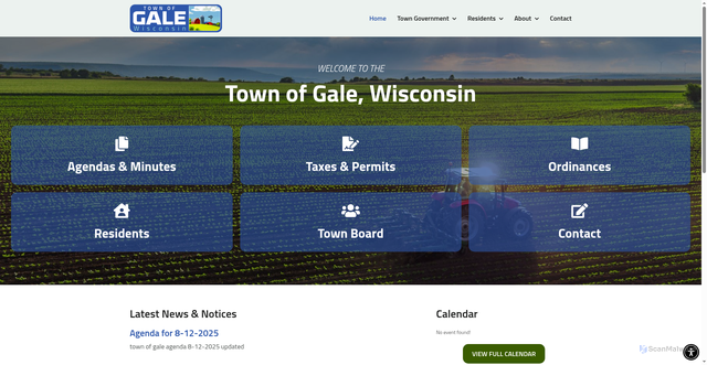 Security scan screenshot of https://www.townofgalewi.gov/