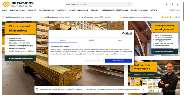 Security scan screenshot of https://brentjens.nl
