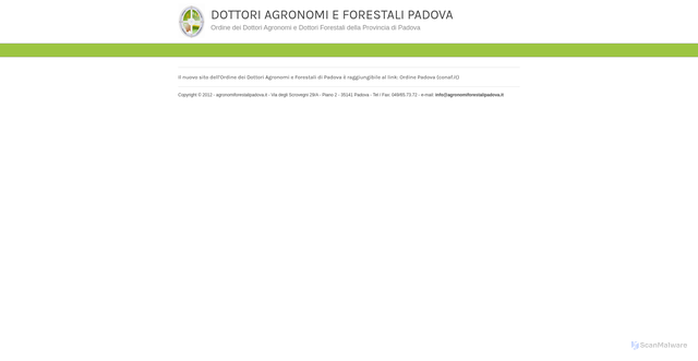 Security scan screenshot of https://www.agronomiforestalipadova.it/