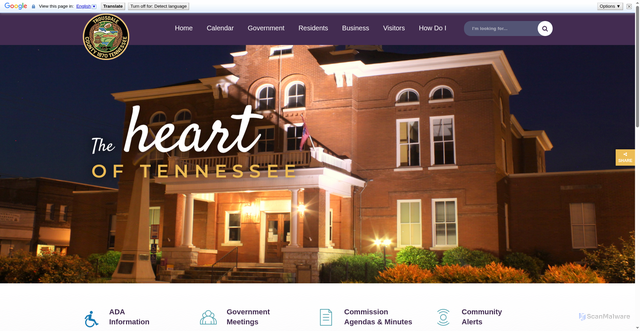 Security scan screenshot of https://www.trousdalecountytn.gov/
