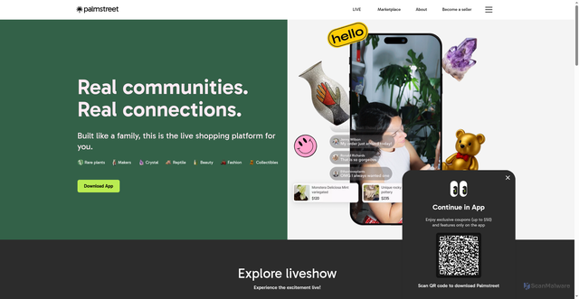 Security scan screenshot of https://palmstreet.app
