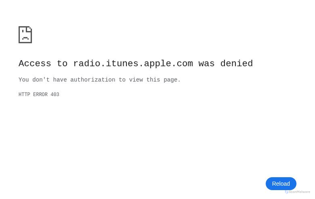 Security scan screenshot of https://radio.itunes.apple.com/
