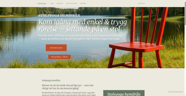 Security scan screenshot of https://stolsyoga.se