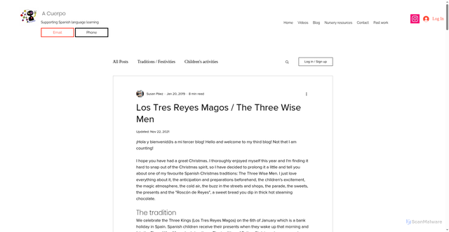 Security scan screenshot of https://www.acuerpo.co.uk/post/reyes-magos