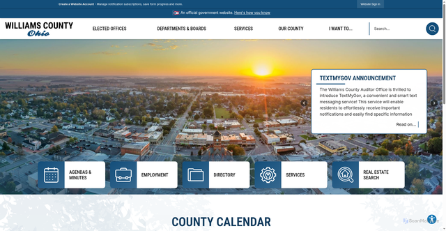 Security scan screenshot of https://williamscountyoh.gov/