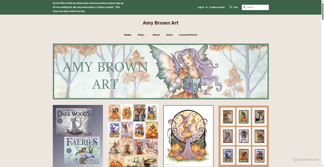 Security scan screenshot of https://amybrownart.com/