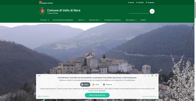 Security scan screenshot of https://comune.vallodinera.pg.it/