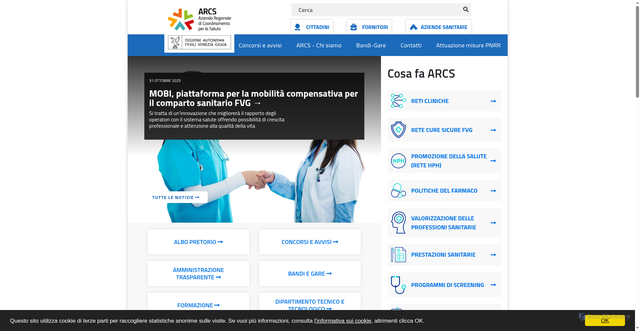 Security scan screenshot of https://arcs.sanita.fvg.it/it/