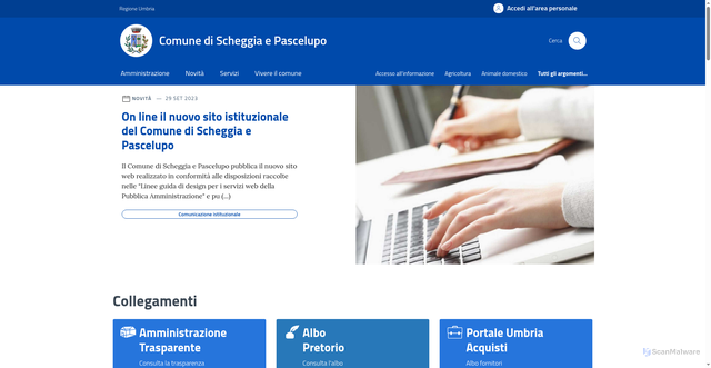 Security scan screenshot of https://comune.scheggiaepascelupo.pg.it
