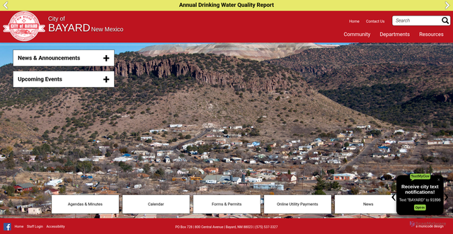 Security scan screenshot of https://cityofbayardnm.gov/