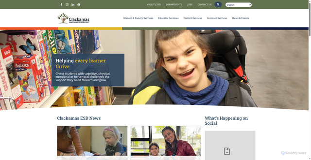 Security scan screenshot of https://www.clackesd.org/