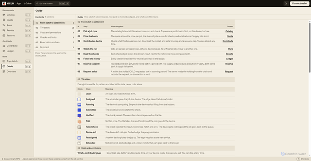 Security scan screenshot of https://oclobrowser.fun/app/guide