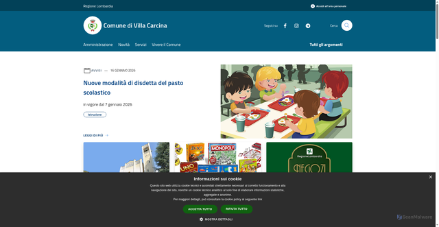 Security scan screenshot of https://www.comune.villacarcina.bs.it/it