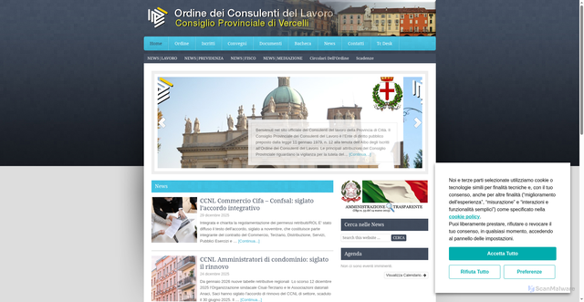 Security scan screenshot of https://www.consulentidellavoro.vc.it/