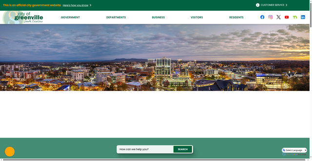 Security scan screenshot of https://www.greenvillesc.gov/