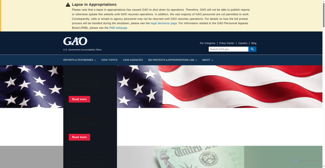 Security scan screenshot of https://www.gao.gov/