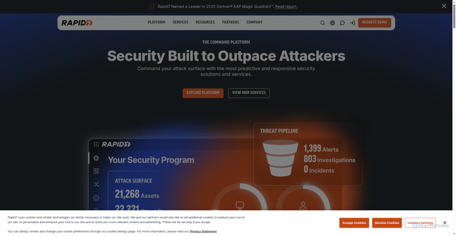 Security scan screenshot of https://information.rapid7.com/