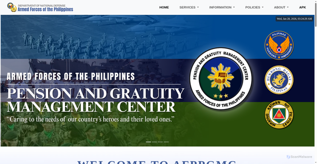 Security scan screenshot of https://afppgmc-mil.ph