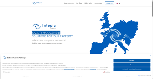 Security scan screenshot of https://intesia.com