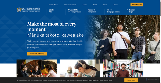 Security scan screenshot of https://massey.ac.nz
