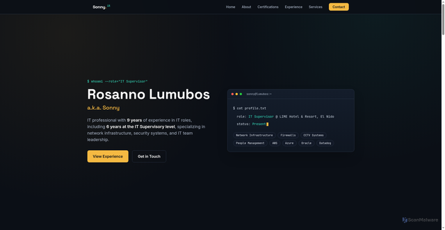 Security scan screenshot of https://myportfolio-ebq.pages.dev/