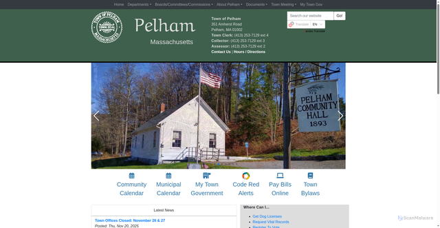 Security scan screenshot of https://pelhamma.gov/