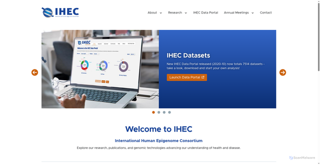 Security scan screenshot of https://ihec-epigenomes.org