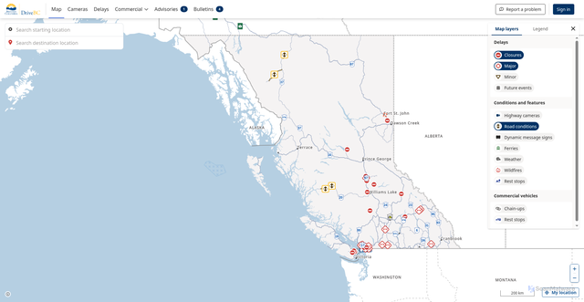 Security scan screenshot of https://www.drivebc.ca/