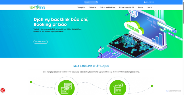 Security scan screenshot of https://textlink.vn