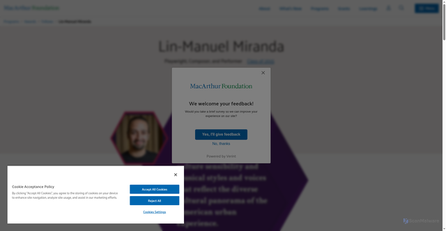 Security scan screenshot of https://www.macfound.org/fellows/class-of-2015/lin-manuel-miranda