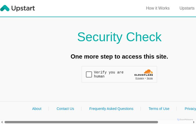 Security scan screenshot of https://www.upstart.com/