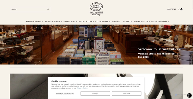 Security scan screenshot of https://bernalcutlery.com