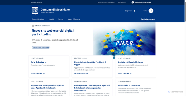 Security scan screenshot of https://comune.moschiano.av.it/