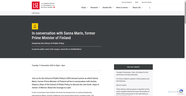 Security scan screenshot of https://www.lse.ac.uk/events/in-conversation-1