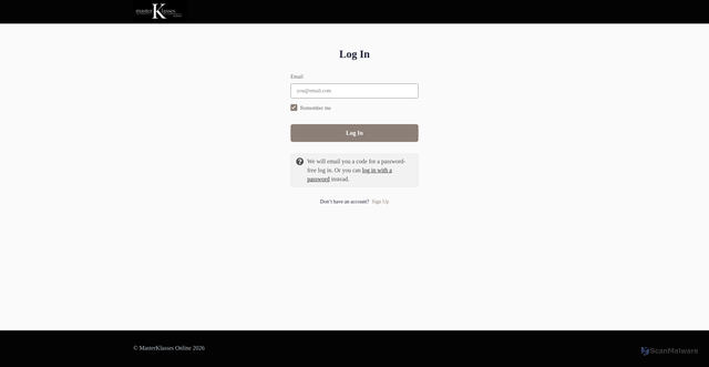 Security scan screenshot of https://masterklassesonline.com/sign_in?origin_path=/courses/2072982/lectures/51841973