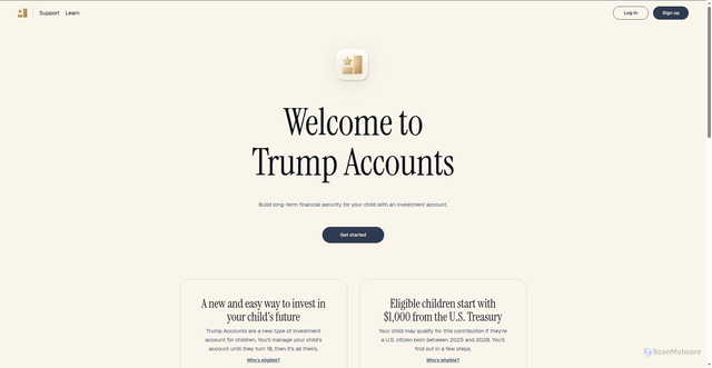 Security scan screenshot of https://www.trumpaccount.com/