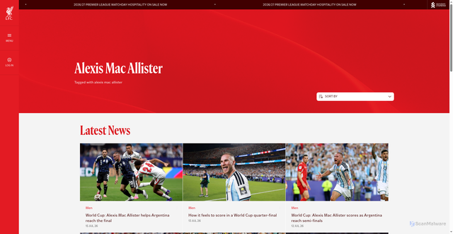 Security scan screenshot of https://lfcbeta.liverpoolfc.com/news/tag/alexis-mac-allister