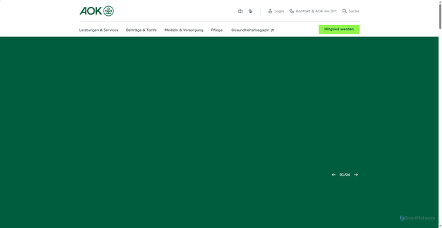 Security scan screenshot of https://www.aok.de/pk/