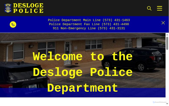 Security scan screenshot of https://deslogepd.gov/