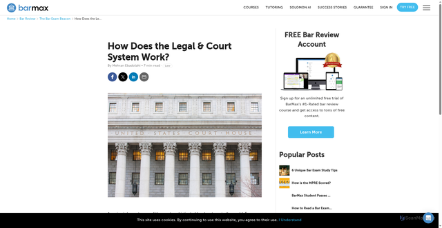 Security scan screenshot of https://testmaxprep.com/blog/bar-exam/how-does-legal-court-system-work