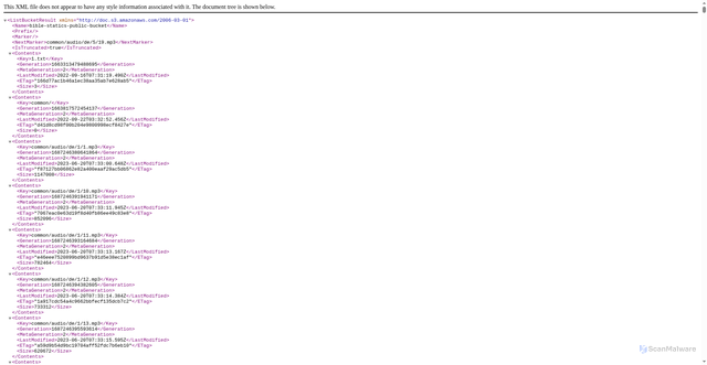 Security scan screenshot of https://statics.idailybible.com