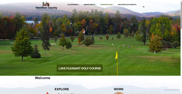 Security scan screenshot of https://www.hamiltoncountyny.gov/