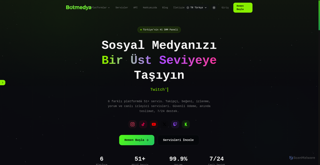 Security scan screenshot of http://botmedya.com/